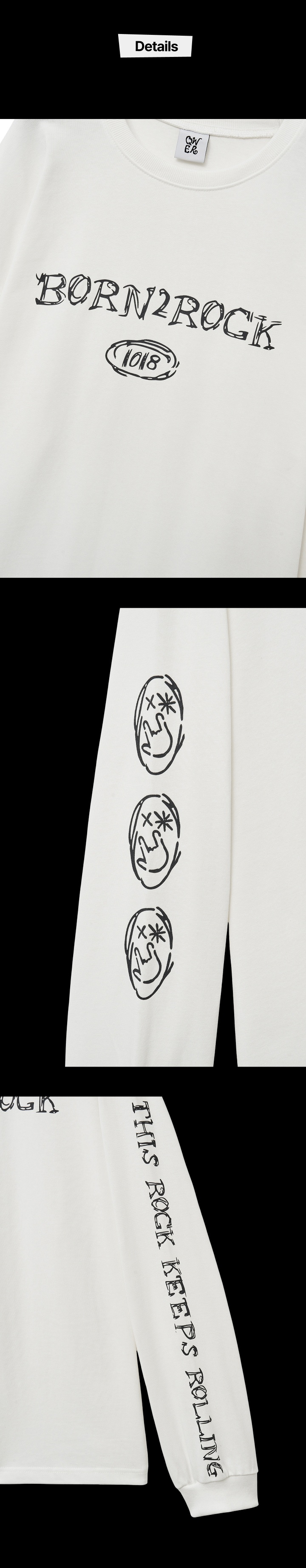 Long Sleeve T-Shirt (White) 3 detail