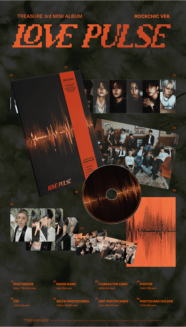 TREASURE 3rd MINI ALBUM [LOVE PULSE] METAL & STREET & ROCKCHIC VER. (Set) 3 detail