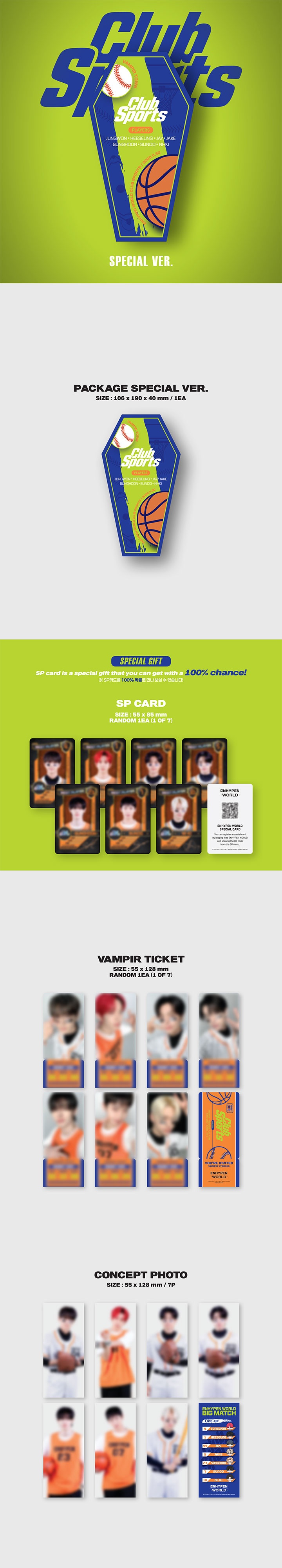[ENHYPEN WORLD COUPON CARD COLLECTION] CLUB  SPORTS SPECIAL ver 1 detail