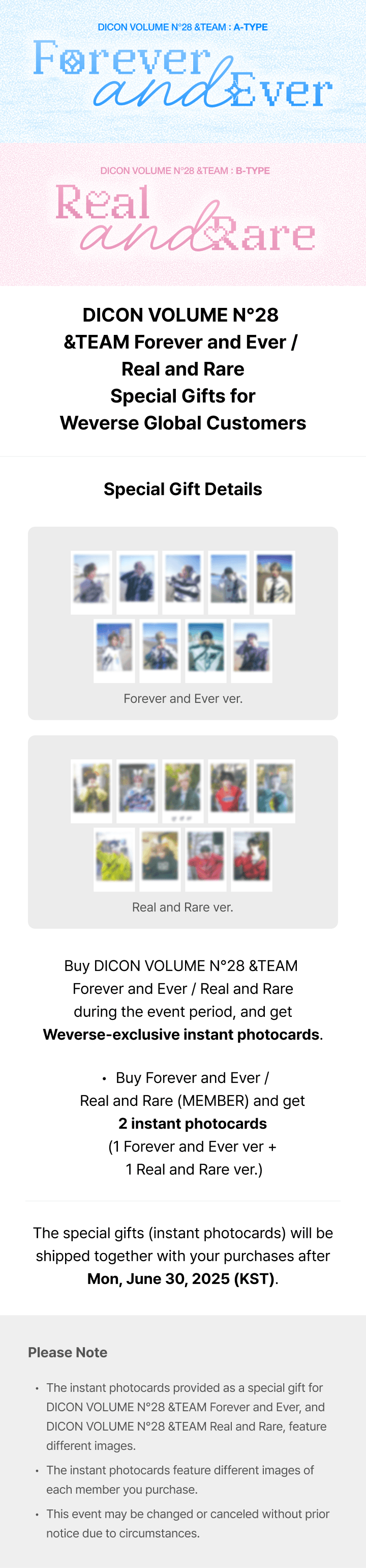 DICON VOLUME N°28 &TEAM Forever and Ever / Real and Rare (HARUA) 0 detail