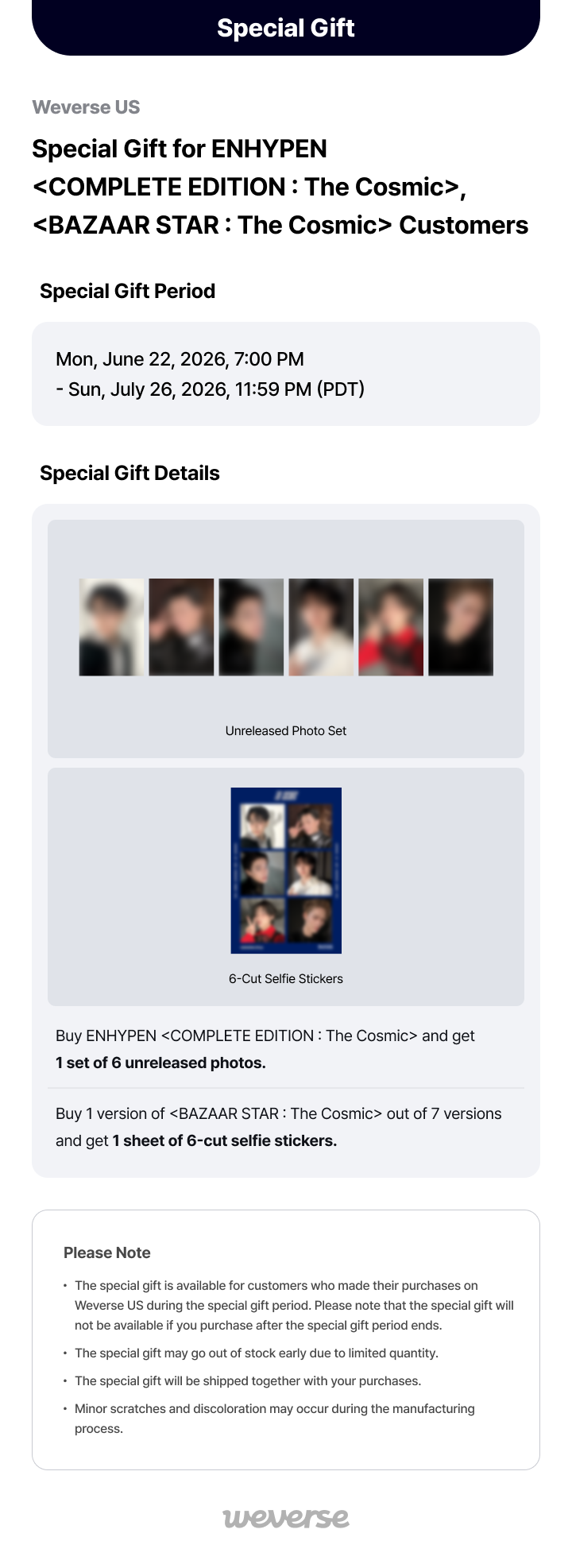 Weverse US] Special Gift for ENHYPEN <COMPLETE EDITION : The
