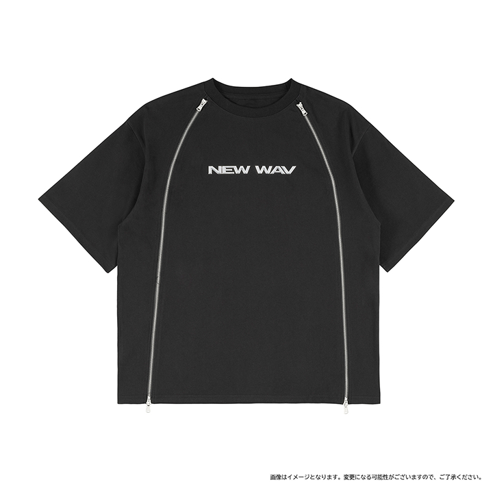 [NEW WAV]ジップ Tシャツ（BLACK）