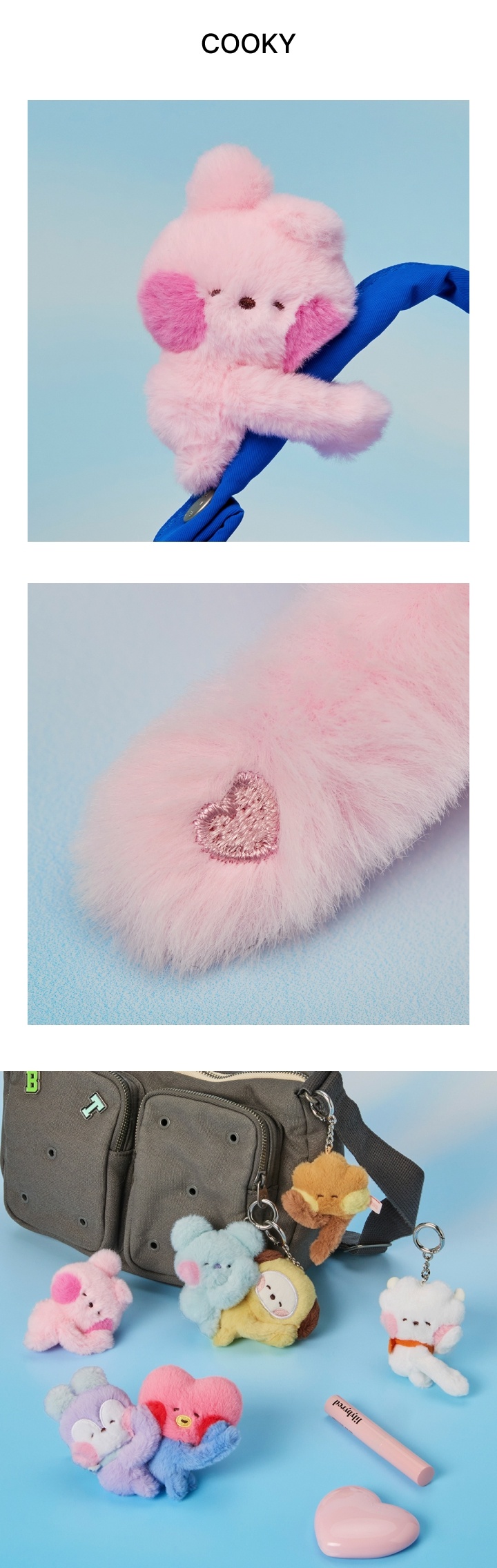 mini minini Magnet Plush Keyring Hug Me 3 detail