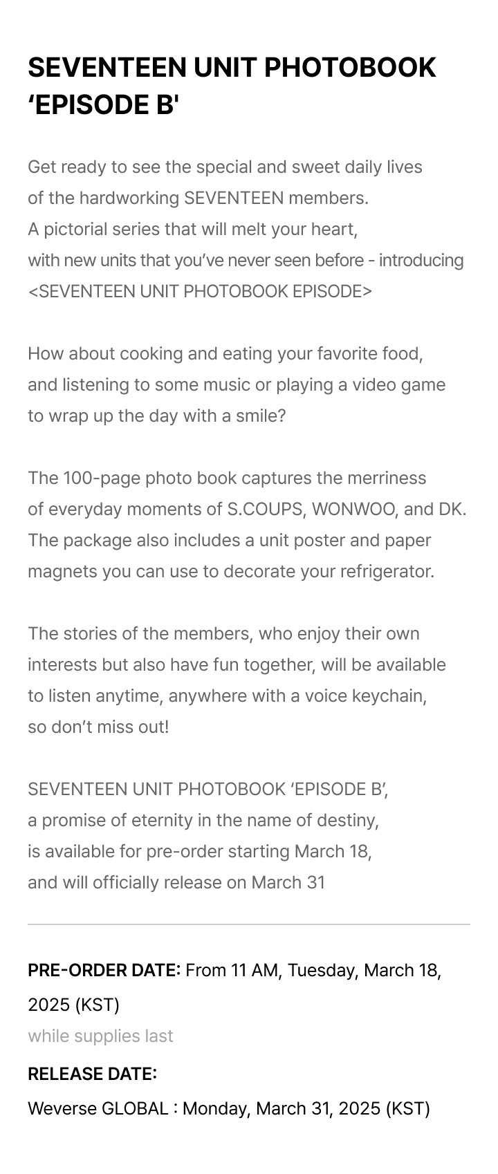SEVENTEEN UNIT PHOTOBOOK ‘EPISODE A,B' SET 6 detail