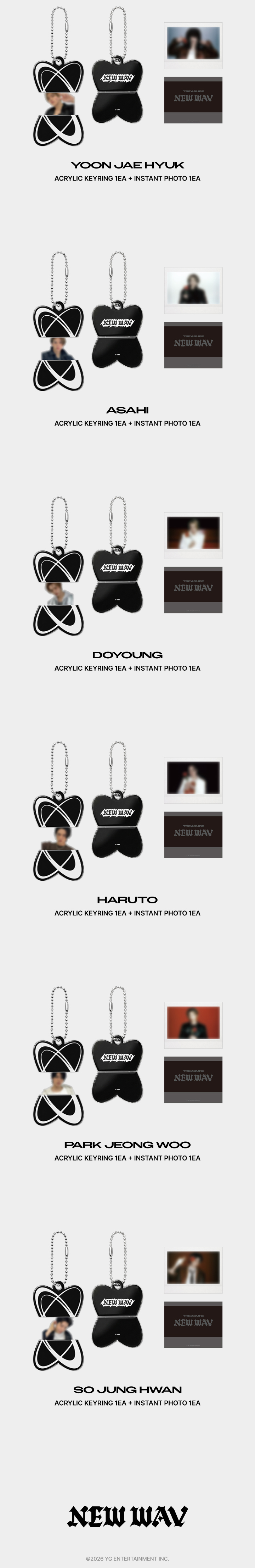 [NEWWAV] TREASURE POP-OPEN ACRYLIC KEYRING 2 detail