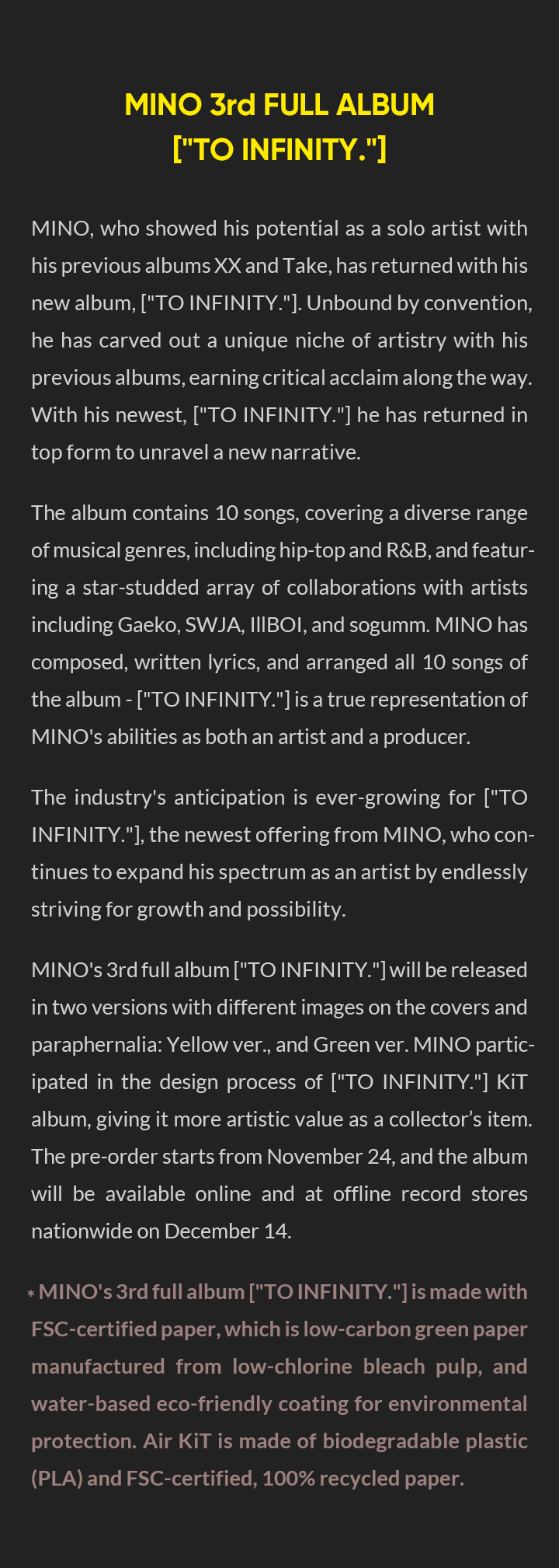 MINO 3rd FULL ALBUM (Set) 5 detail