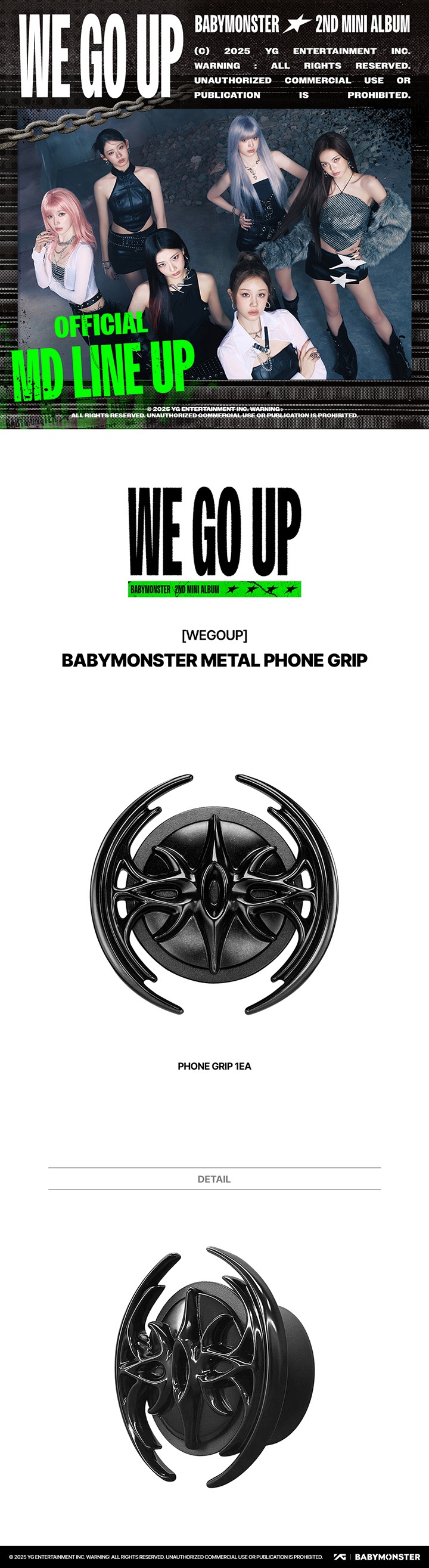 [WEGOUP] BABYMONSTER METAL PHONE GRIP 0 detail
