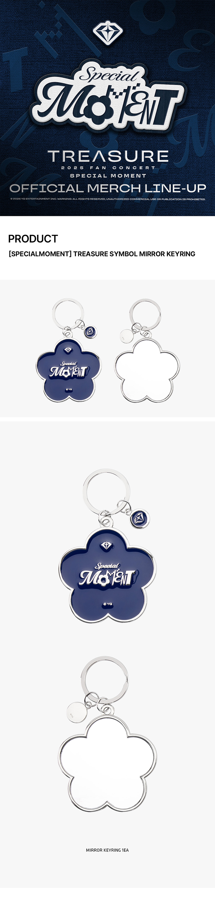 [SPECIALMOMENT] TREASURE SYMBOL MIRROR KEYRING 0 detail