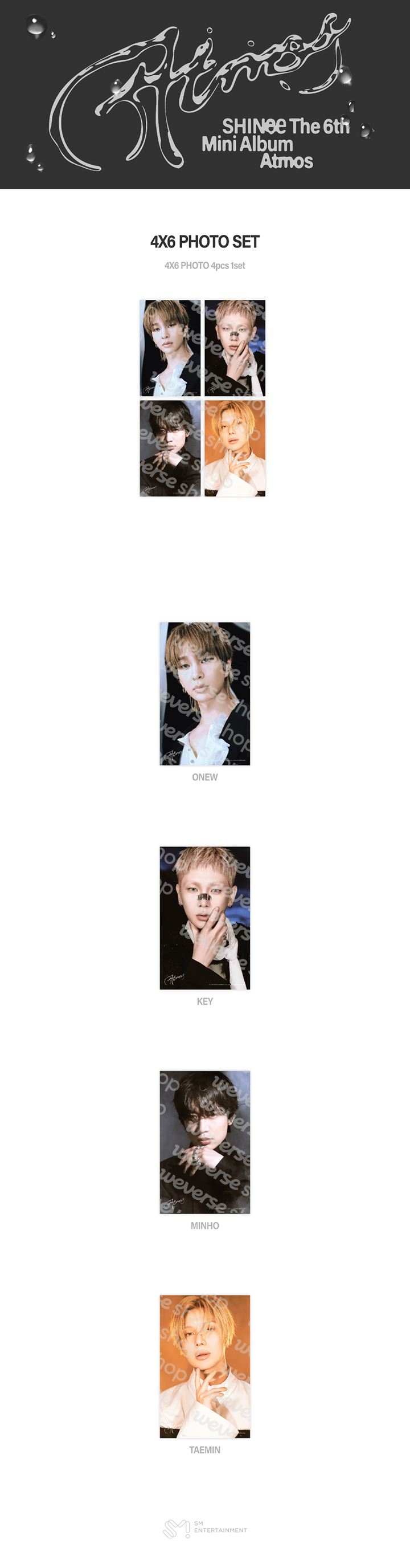 SHINee Atmos 4x6 Photo Set