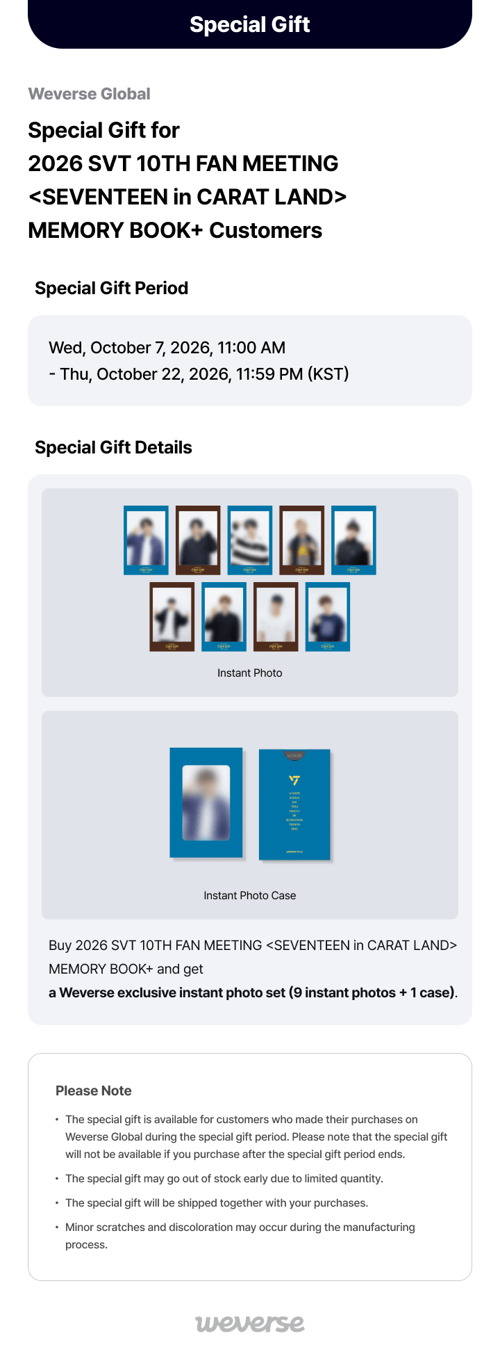 2026 SVT 10TH FAN MEETING <SEVENTEEN in CARAT LAND> MEMORY BOOK+ 0 detail